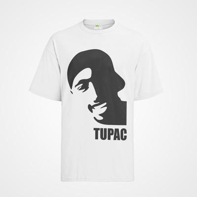 Мужская футболка 2pac Хип-хоп Лицо Тупак Шакур Черный Корпус Biggi Музыка Thug Life