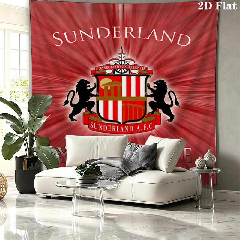 Sunderland A.F Custom Name Wall Tapestry Aesthetic Wall Hanging Printed Fabric Blanket Decorative Tapestries for Bedroom Living Room Home Decor
