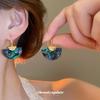Серьги-веера из раковины абалона - Легкая роскошь, европейский и американский универсальный подвес для женщин, винтажная модная темпераментная бижутерия.