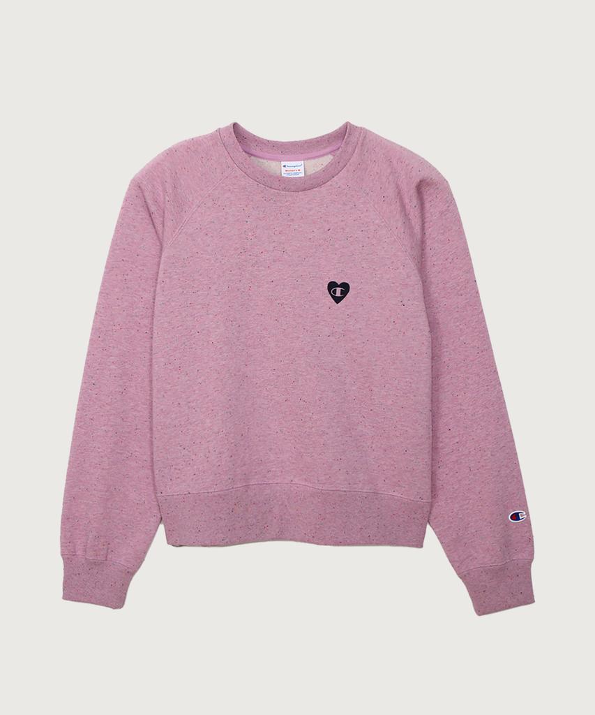 CHAMPION Women'S Heart Logo Loose Fit Sweatshirt Purplish Pink