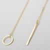 Women's Elegant Tone Circle Bar Lariat Pendant Chain Y Shaped Necklace