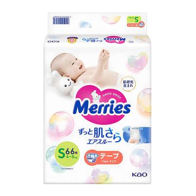 Подгузники Merries S 4-8кг 66шт