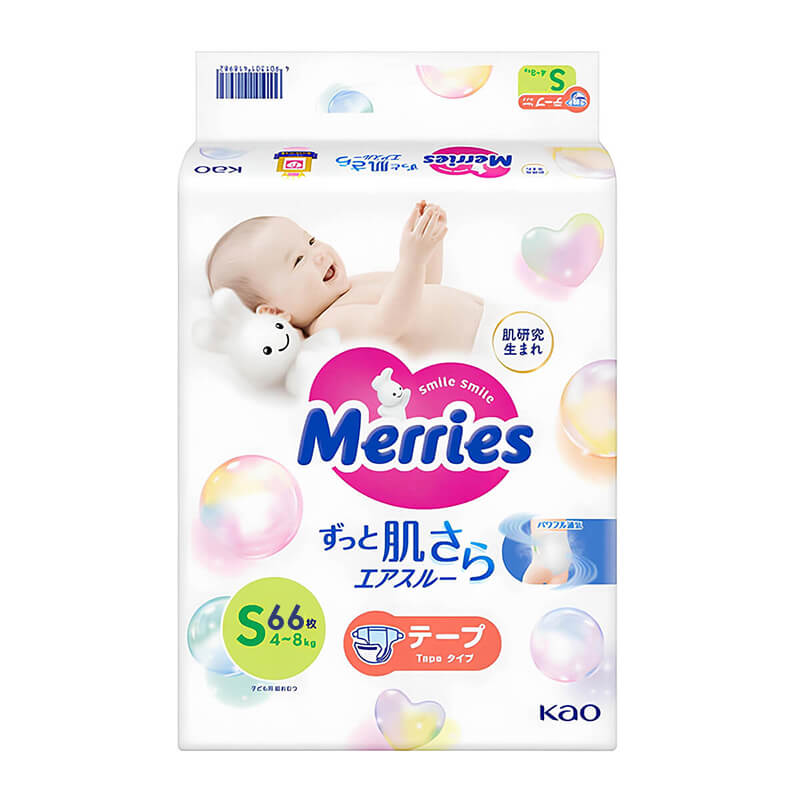 Подгузники Merries S 4-8кг 66шт