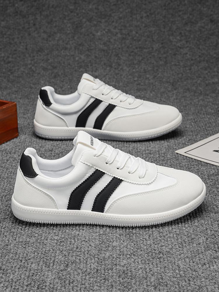 Men's Fashion Solid Color Low-Top Sneakers Comfortable Non-Slip Durable Lace-Up Casual Sports Shoes Suitable for Men's Outdoor
