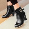 Women's Ankle Boots Autumn Spring High Heels Short Boot For Women Brown Black Fashion Buckle Party Shoes Female Big Size 45 47