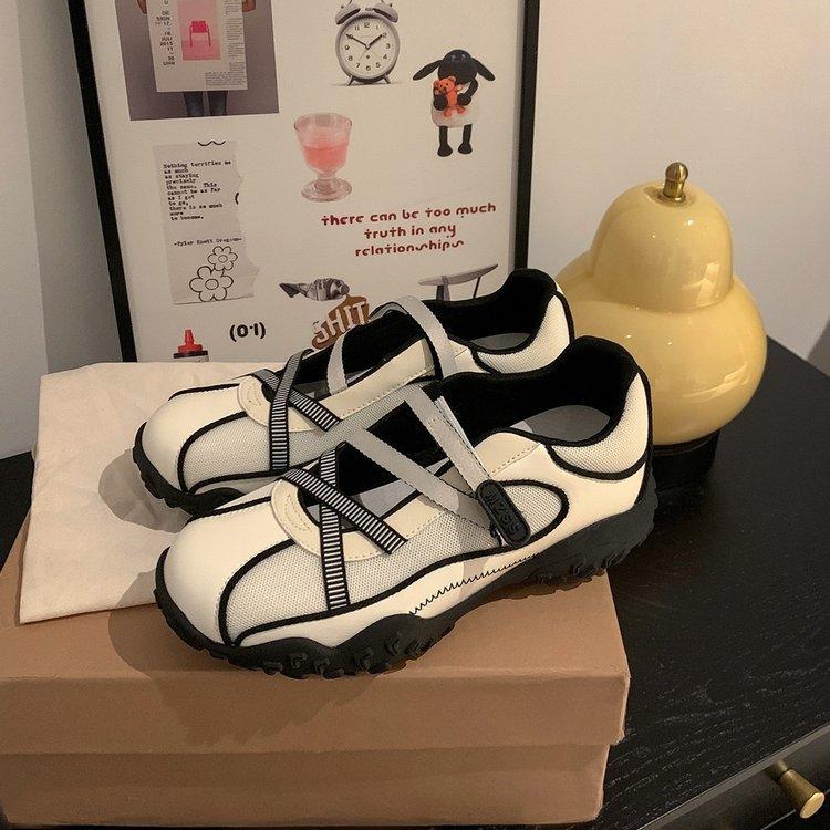 Дядя Вэнь Мятный Летний 5.5 Увеличение Роста Балетки Женские Летние Дышащие Мэри Джейн Платформа Повседневные Кроссовки