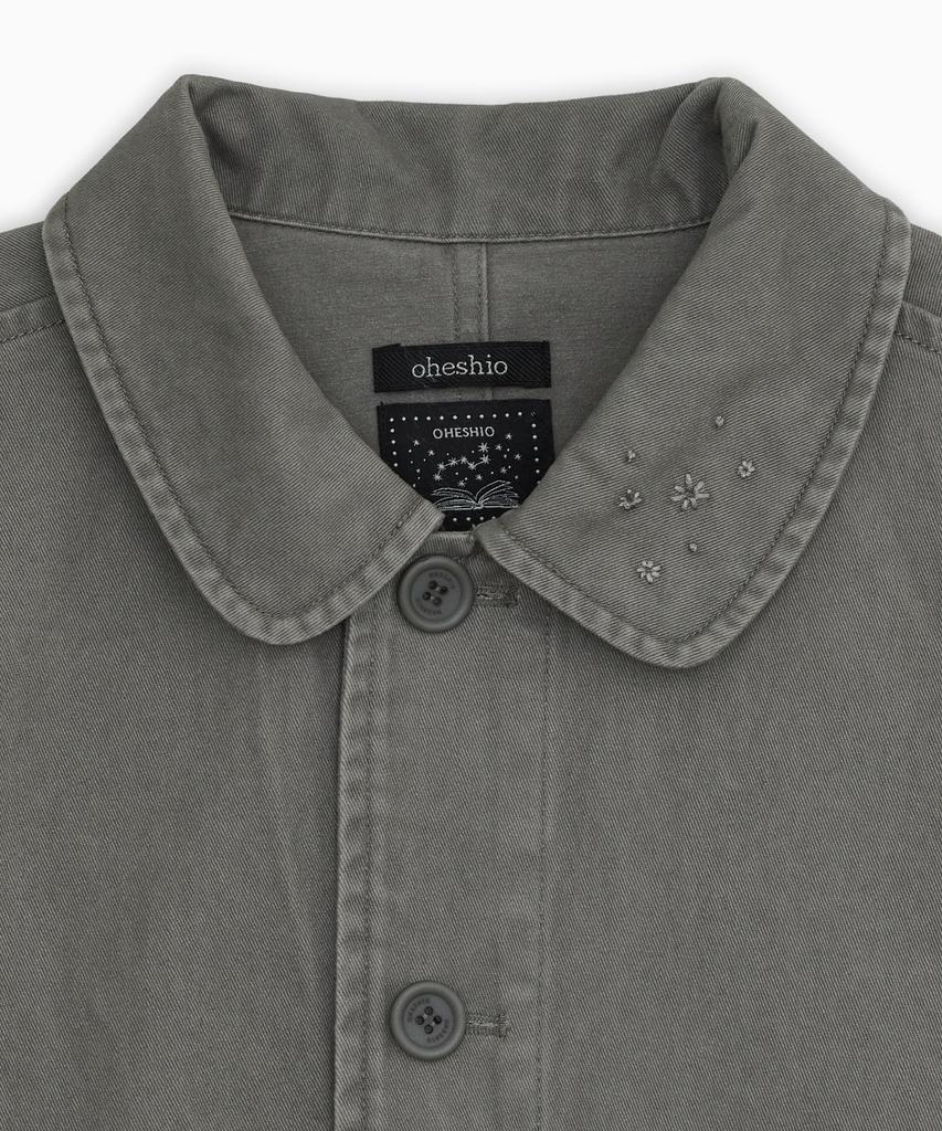 OHESHIO Star Floral Washed Cotton Jacket, Charcoal