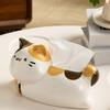 Керамическая Коробка для салфеток с кошкой Дизайн кошки Диспенсер для бумажных платочков Смешной Держатель для салфеток котенка Для столешницы Туалетного столика Прикроватной тумбочки Спальни