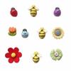 10pcs Oval Shape Flower Fridge Magnets Colorful Insect Refrigerator Sticker  Home Decor