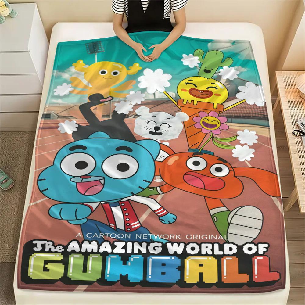 Gumball Print FlAannel Blanket, High quality Comfortable for All Seasons, Home Decor, Warmth and Comfort