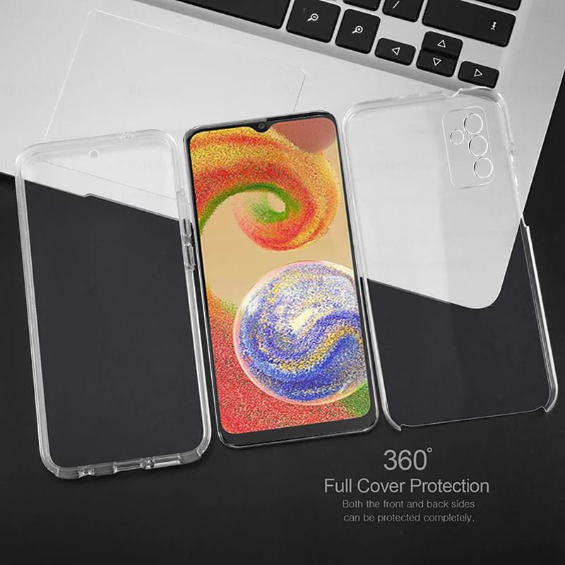 Phone Case For Samsung A14 5G Cover 360 Double PC+Silicone Transparent Cases For Samsung Galaxy A14 A 14 5G galaxyA14 Full Body TPU+PC Case