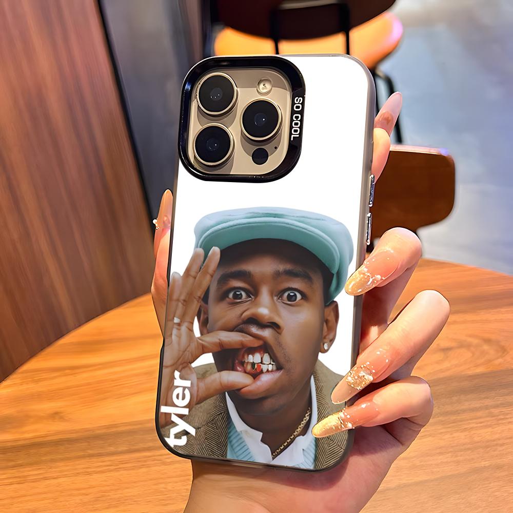Чехол для телефона T-Tylers The Creator для iPhone17 Air 16 15 14 Plus 13 12 11 Pro 7 8 XS Max XR Серебристый Черный Бампер