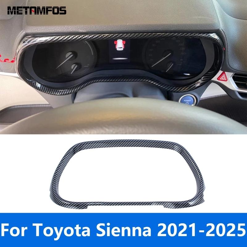 For Toyota Sienna 2024 2025 Carbon Fiber Dashboard trument Board Frame Cover Trim Sticker Interior Accessories