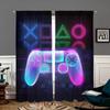 2 Pieces, Neon Colored Game Controller Curtains - Semi Blackout - Suitable for Living Room, Bedroom, Kitchen, Home Decoration