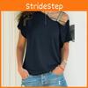 Premium Quality Womens Loose Blouse Casual Shirt Top Short Sleeve For Daily Comfort