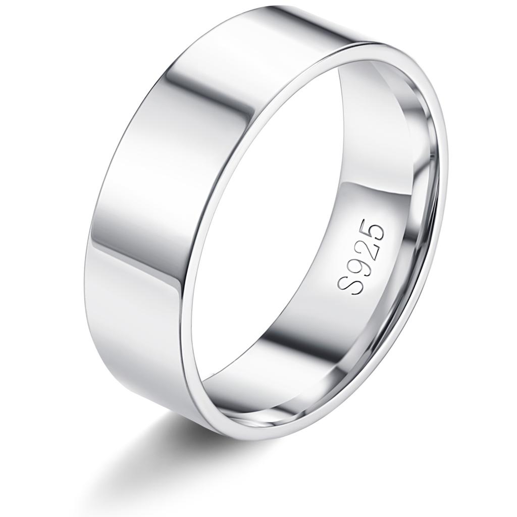 Кольца Fansilver из стерлингового серебра S925 для женщин и мужчин, с покрытием белым золотом 18 карат, штабелируемые, акцентные, тонкие, простые, кольца на большой палец, обручальные кольца