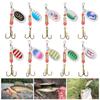 10Pcs 6CM/3.3G Fishing Spoon Lure with Treble Hook Metal Spinning Sequin Long Casting
