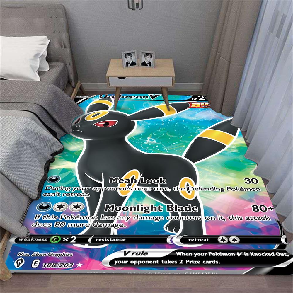  Pokémon Umbreon Nachtara Card Large Carpet for Bedroom Living Room Decor Man's Cave Bedside Rug Lounge Sofa Floor Mat
