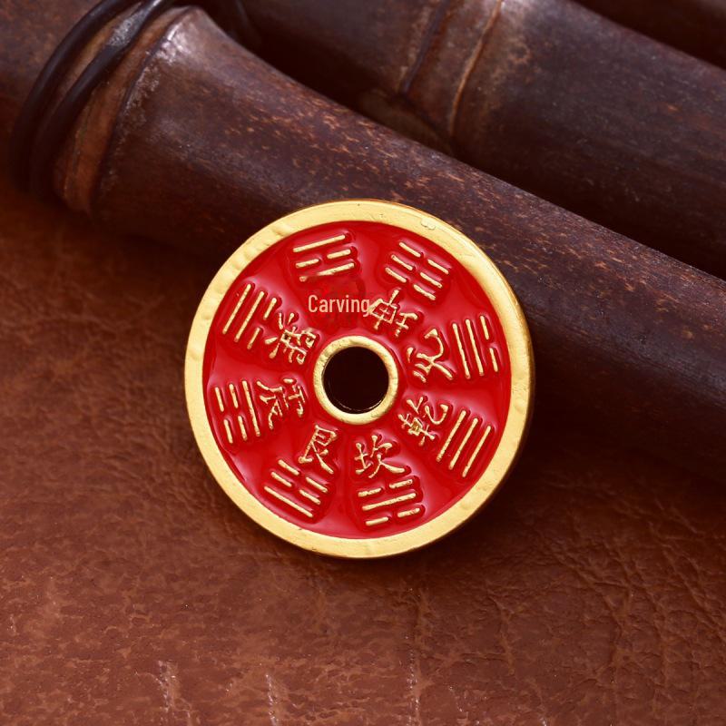 Брелок для ключей из плетеной медной монеты Shan Gui с подвеской в виде звезды и луны