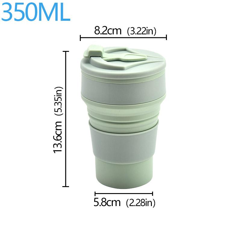 350ML/500ML Food-Grade Silicone Folding Cup Collapsible Mug With Cover Hot Drink Cup For Camping Travel Outdoors Portable