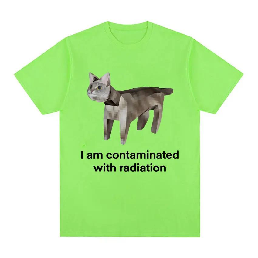 I Am Contaminated Funny Cat Meme T Shirt Summer Unisex Women Clothing Humor TShirts Pure Cotton Loose Oversized Tshirt Streetwear