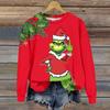 Ladies' Christmas Greentown Print Casual Long Sleeved Round Neck Sports Hoodie Top