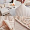 Velvet Jacquard Cushion Cover For Living Room Solid Stripe Pattern Sofa Cover Velvet Couch Cover Sofa Protector Seat Cover