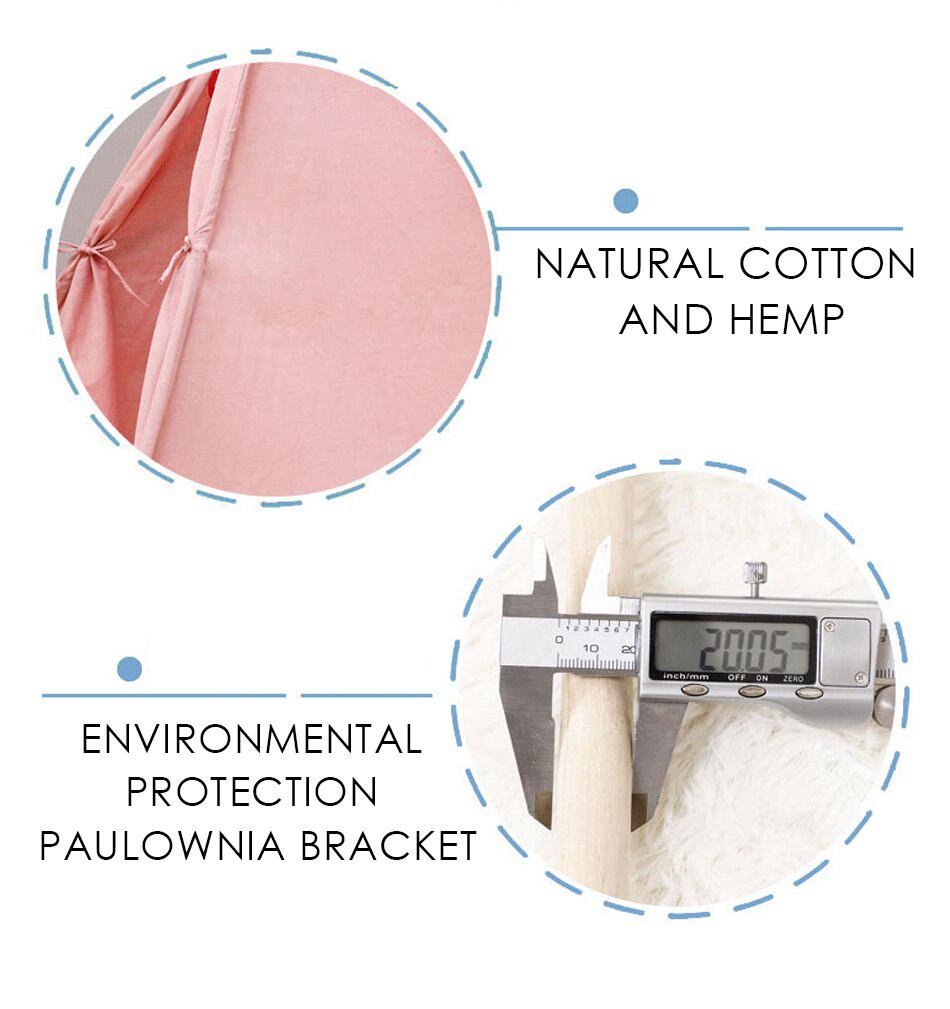 Portable Indian Children's Tent for Kids Cotton Carva Tipi Teepee Kids Tent Children's House Indoor Playhouse 1.1/1.35/1.6/1.8M