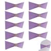 10 Pcs Chair Sashes Stretchy Chair Back Bands Chair Ties Bows with Buckle Slider for Wedding Party Hotels Banquet Decoration