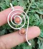 Sunstone Gemstone 925 Sterling Silver Plated Spin Illusion Handmade Pendant