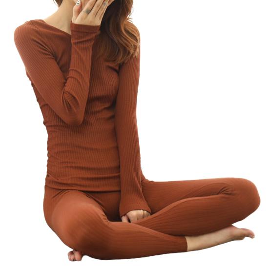 2 шт./компл., термобелье, топ, брюки, однотонный узкий обтягивающий осенне-зимний комплект с постоянной температурой, эластичный женский комплект для повседневной носки