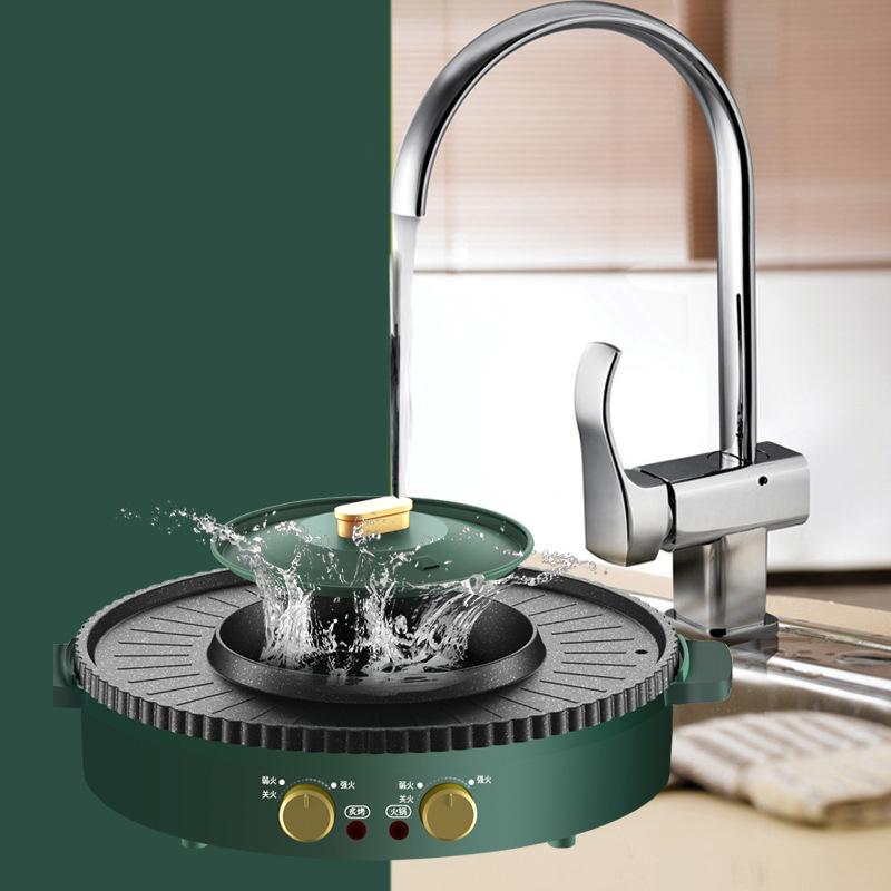 Электрическая мультиварка 220 В, электрическая сковорода, бытовая сковорода для барбекю, жареный стейк, рыбный омлет, сковорода с антипригарным покрытием, машина для приготовления пищи