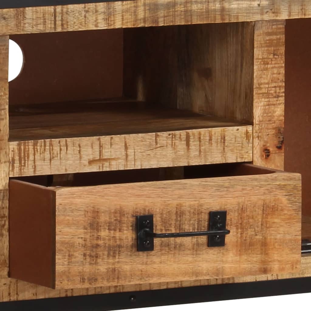 TV Stand 110 x 31 x 46 cm Rough Mango Wood