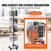 VEVOR Brochure Display Rack, 4-Tier 32 Pockets Rotating Magazine Literature Display Stand for Postcards