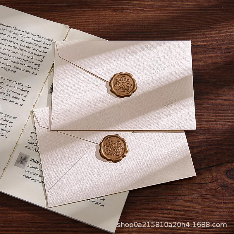 Утолщенный конверт с льняным узором в китайском стиле, набор ретро-романтической бумаги для писем из специальной крафт-бумаги, ретро-конверт