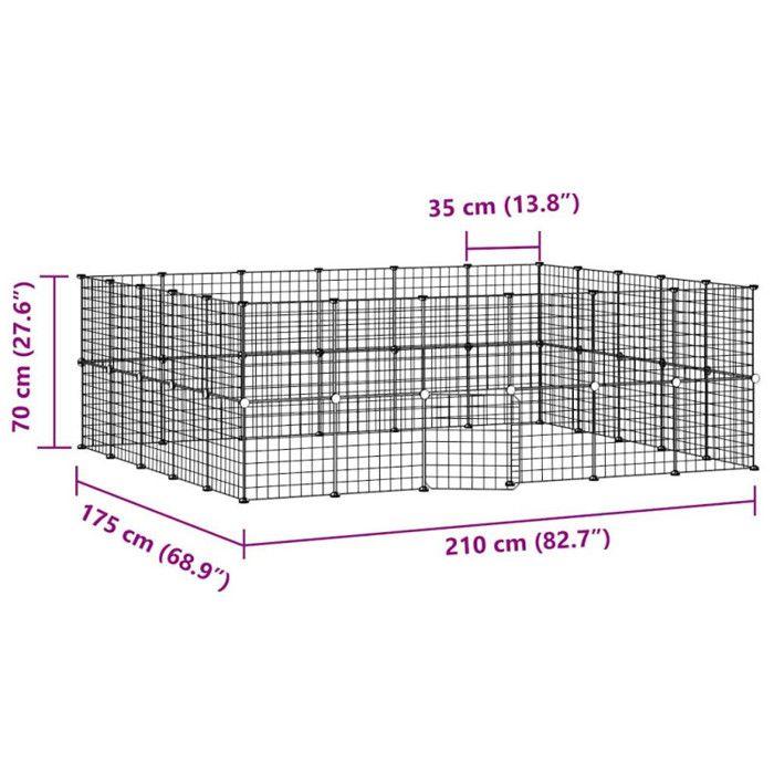 3114040 vidaXL Pet Cage with 44 Panels and Door Black 35x35 Cm