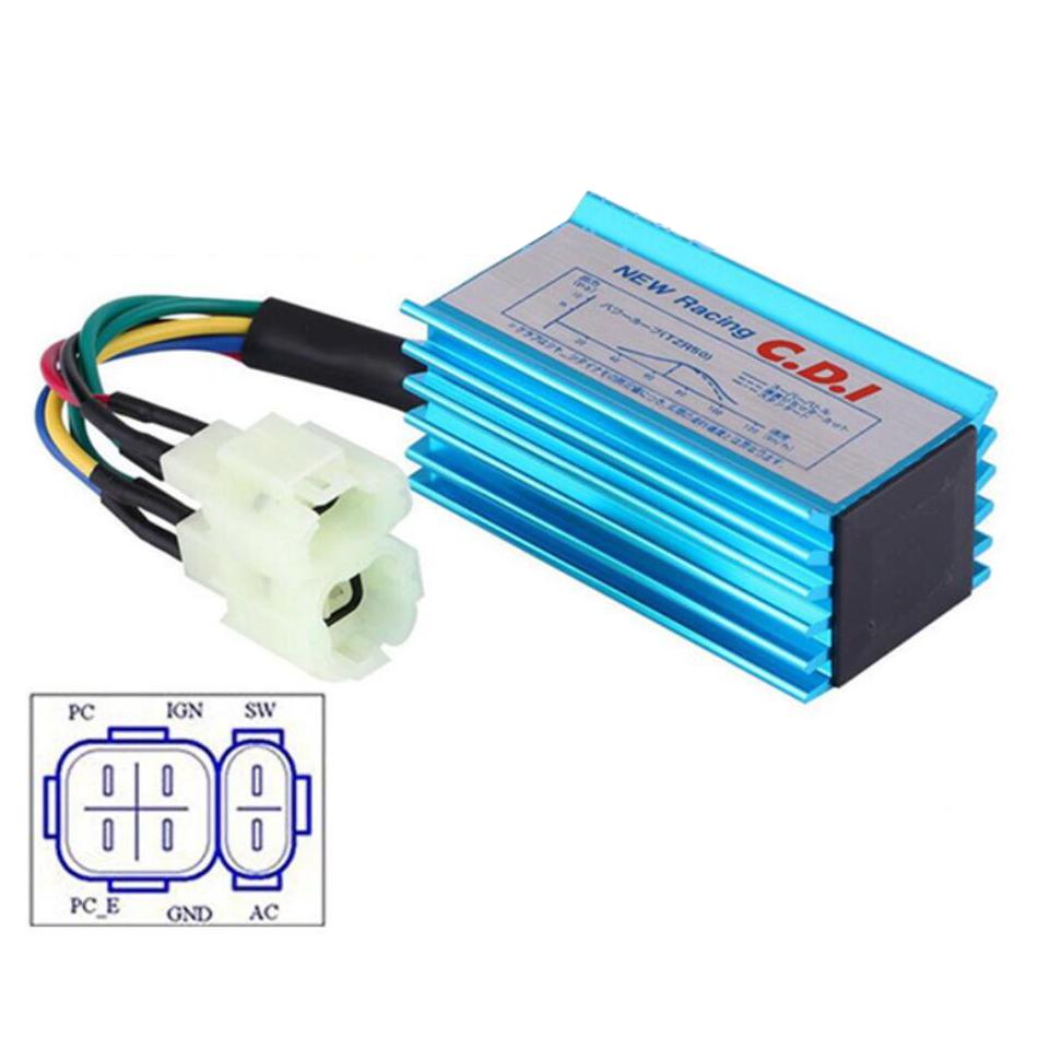 Motorcycle Blue 6 Pin Racing AC CDI Ignition Box 6pin for GY6 50cc 125cc 150cc Moped Scooter ATV Quad