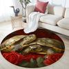Tortoise and Roses pattern round rug,Carpet Rug for Living Room Bedroom Sofa Playroom Decor,Non-slip Floor Mat,Holiday Gifts and Birthday Gifts