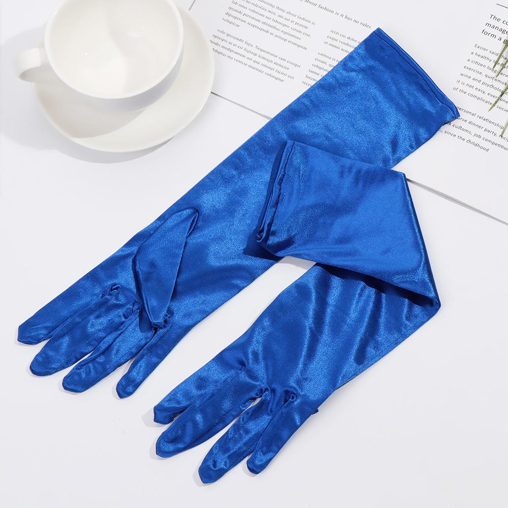 Women Opera Elbow Wrist Stretch Satin Prom Costume Flapper Gloves Finger Long Gloves
