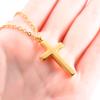 Christian Stainless Steel Cross Pendant Necklace for Women Men Charms for Chain Choker Minimalist Prayer Jewelry Accessories