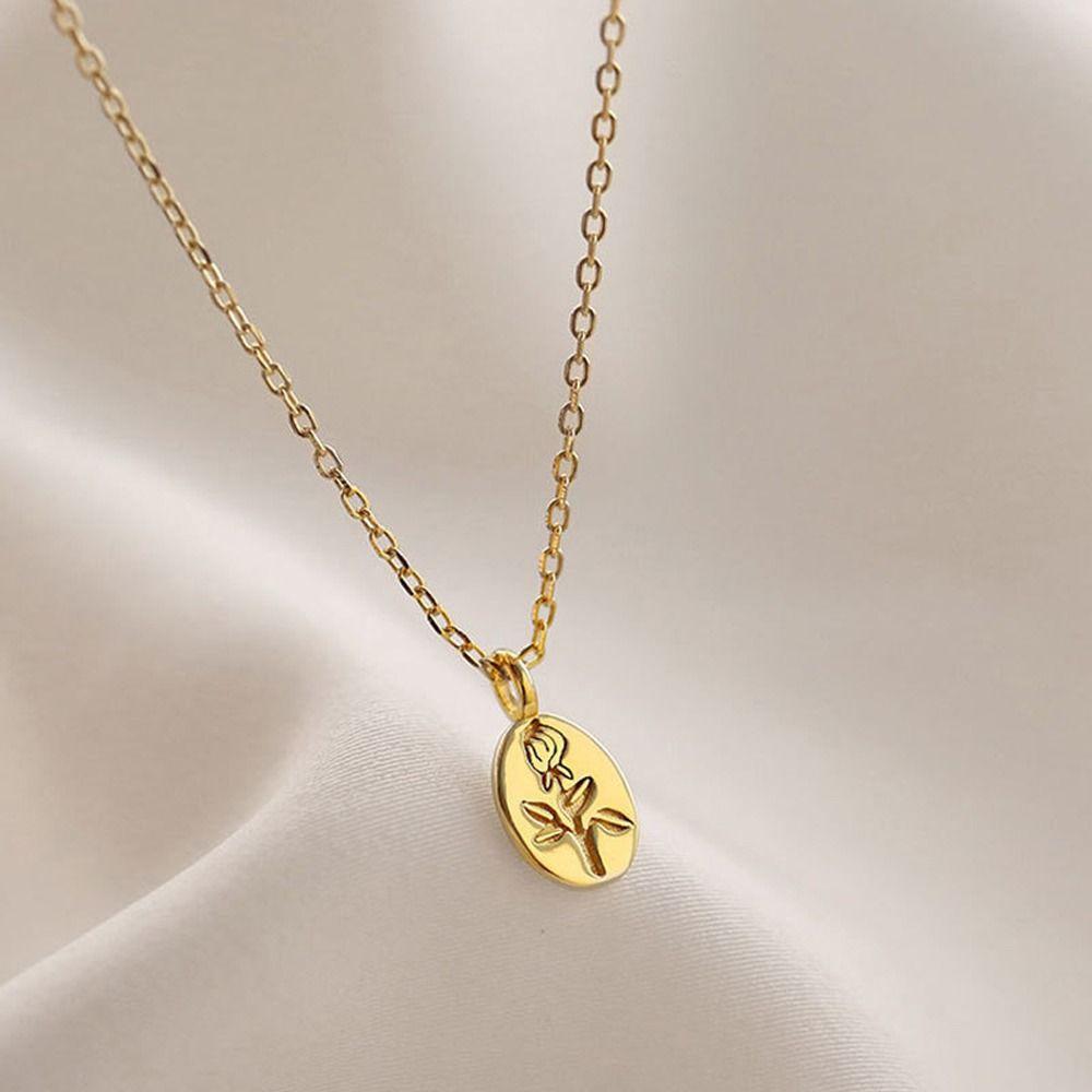 Zinc Zinc Alloy French Style Necklace Gold Sweater Chain Sweet Fashion Jewelry Birthday Gift