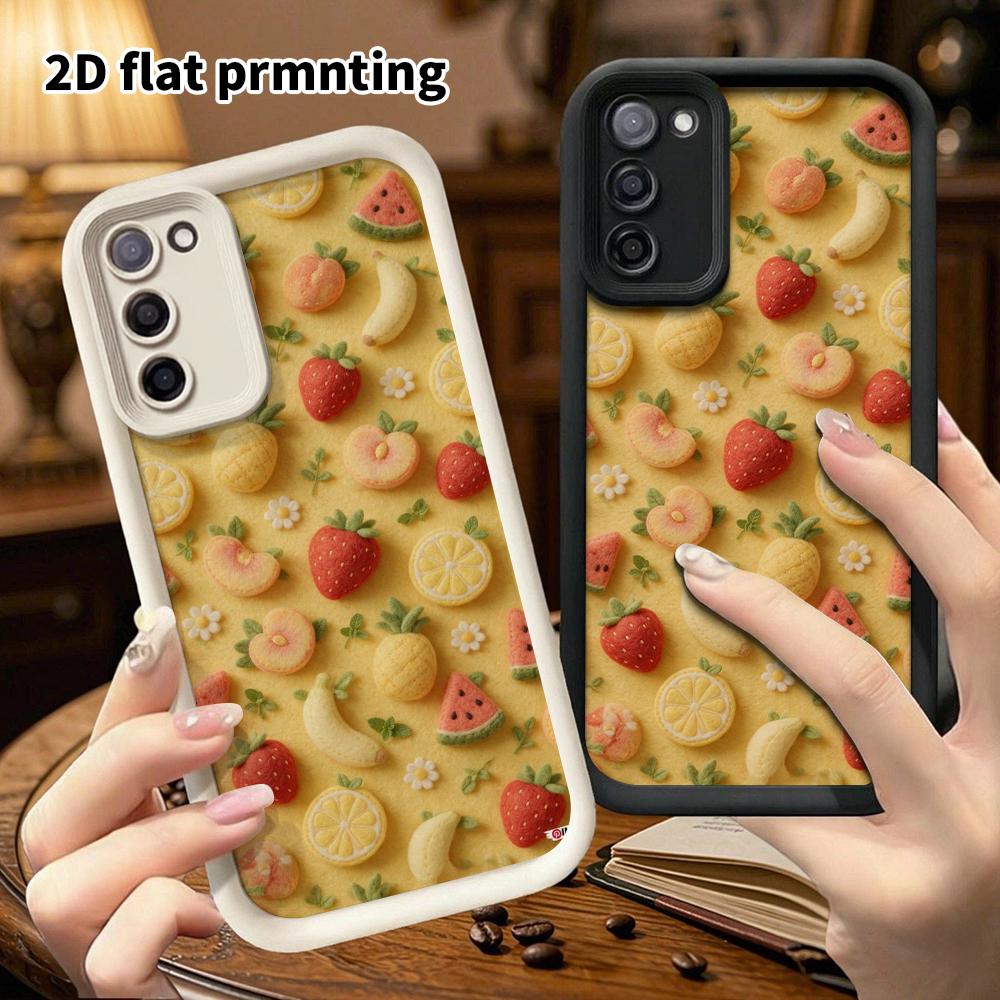 Phone Case: 2D flat Samsung Galaxy A34 A35 M05 M06 S20 S22 S21 FE Plus 5G protective case, fruit layout, perfect Christmas and Halloween holiday gift