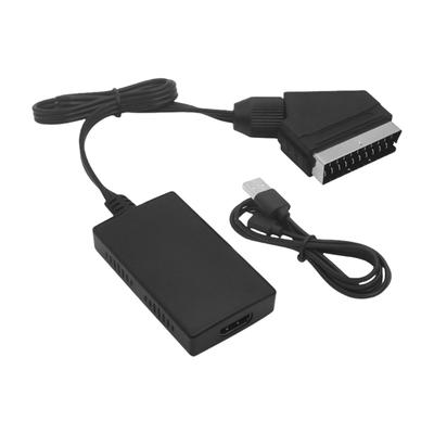 Адаптер-конвертер SCART в HDTV с USB-кабелем питания для поддержки видео 1080P для проигрывателей, игровых консолей