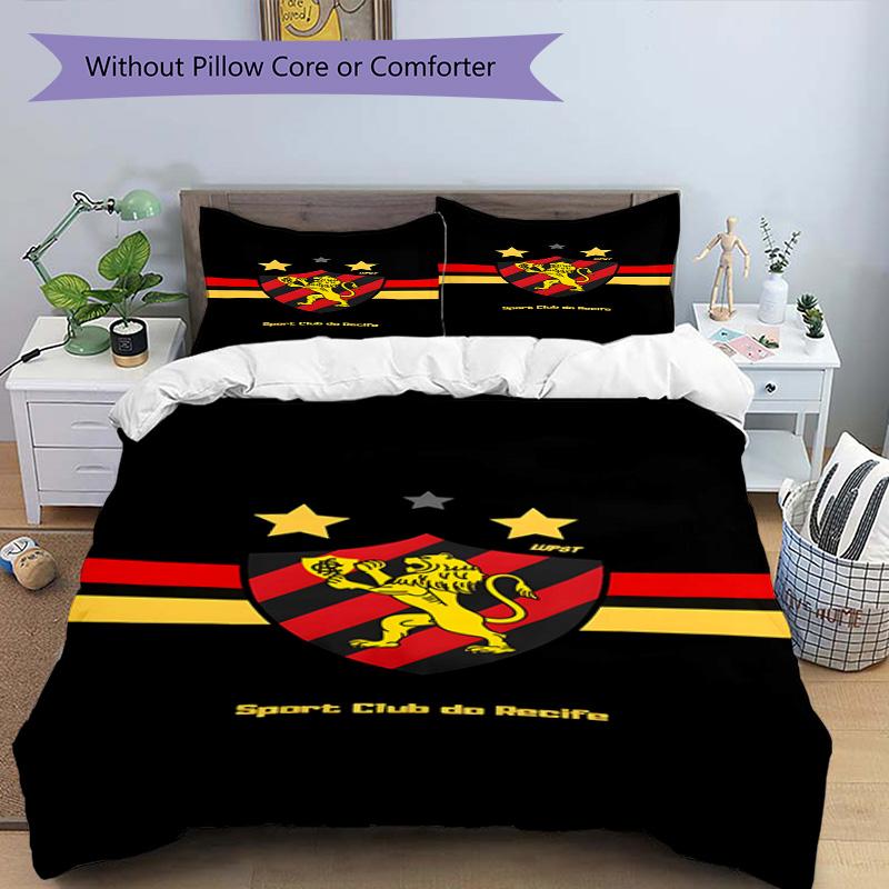 Sport Club Football Crest Printed Pattern Duvet Cover Set – includes 1 duvet cover and 2 matching pillowcases Bedroom decor Christmas gifts