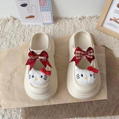 Милый мультяшный бант, толстая подошва, сумка-голова, летняя новинка, верхняя одежда с юбкой и двумя сандалиями