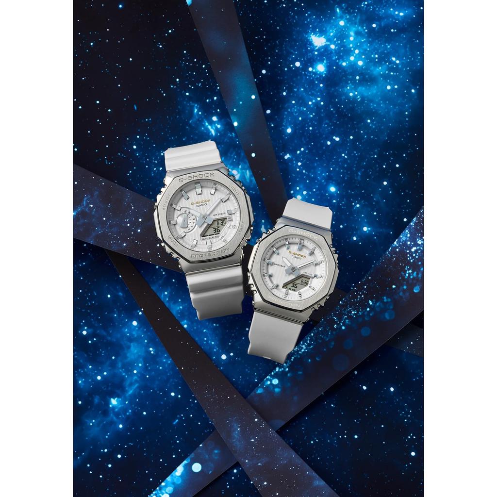 Casio Женские часы G-Shock, Коллекция Precious Heart 2025, Экологичный металл с покрытием, GM-S2110SH-7AJF, Белый, Оригинальная модель из Японии