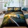 Home Living Luxury 3D Truck Bedding Set Red Lorry Duvet Cover Pillowcase Queen and King EU/US/AU/UK Size Comforter Bedding