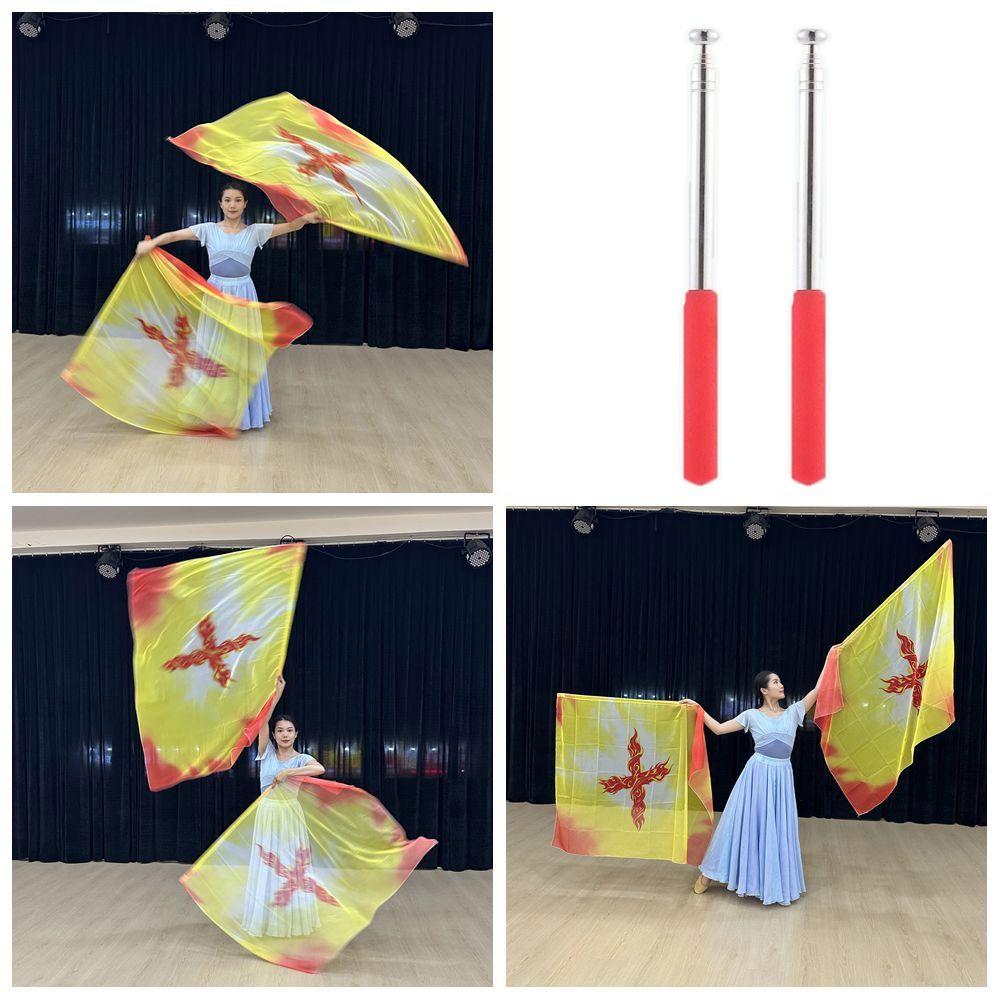 Multicolor Belly Dance Accessories Props with Telescopic Sticks Dance Props Dance Performance