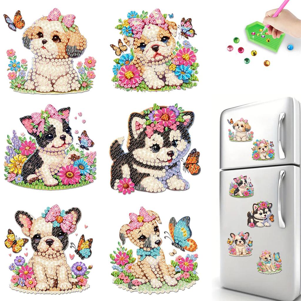 6Pcs Diamond Painting Refrigerator Magnets Cute Diamond Painting Magnets Diamond Art Magnets DIY Art Crafts for Adults Beginners