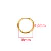 10pcs 316L Stainless Steel Hoop Earrings Women Men Punk Hiphop Circular Ear Buckle Ring Jewelry Gold Color Accessories Wholesale